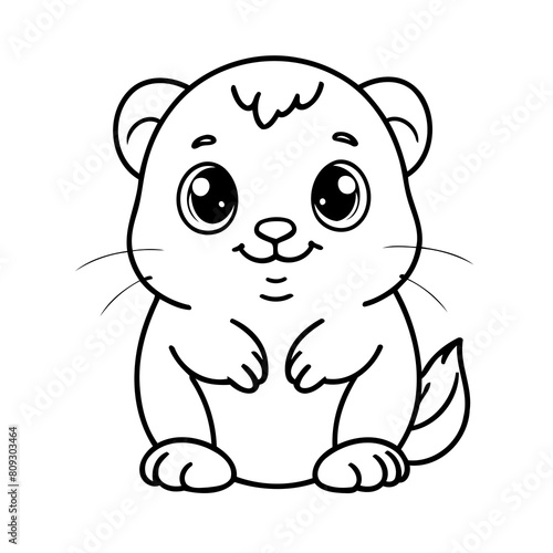 Simple vector illustration of Lemming for kids coloring page