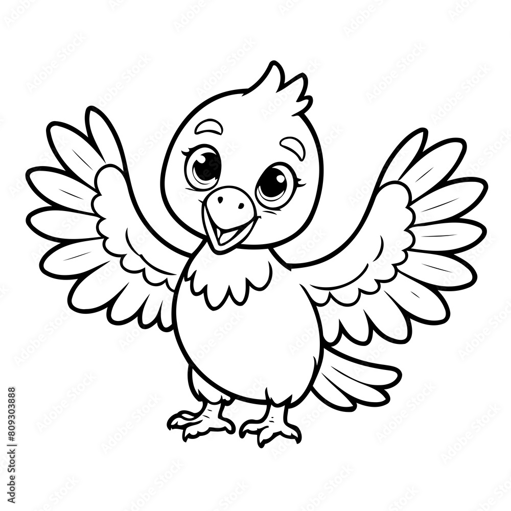 Cute vector illustration Vulture for kids colouring worksheet Cute vector illustration Vulture for kids colouring worksheet