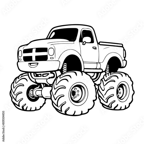 Simple vector illustration of Monster for toddlers colouring page