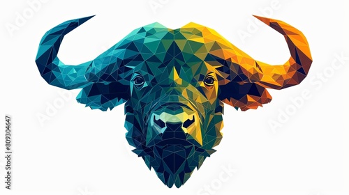 This is a digital painting of a buffalo