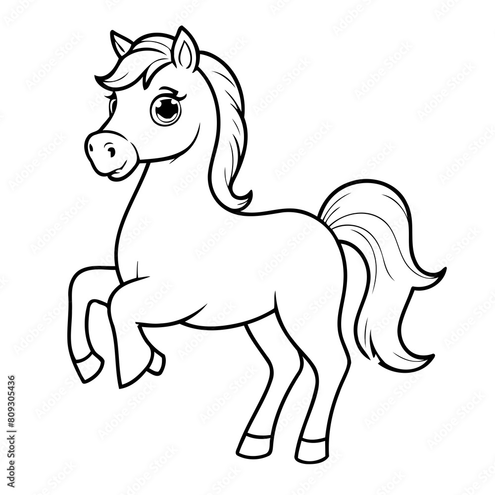 Simple vector illustration of Horse drawing for toddlers book Simple vector illustration of Horse drawing for toddlers book
