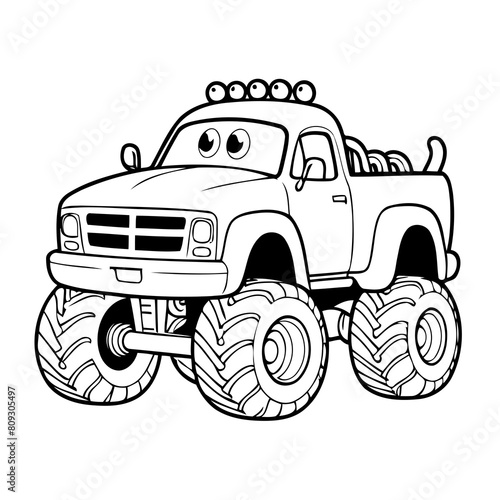 Cute vector illustration Monster doodle for toddlers colouring page