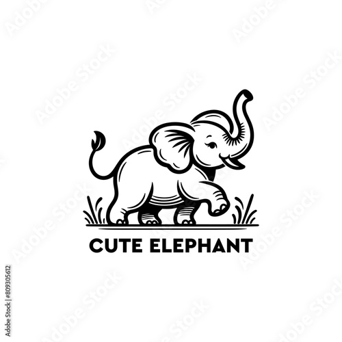 elephant outline illustration  black elephant art  elephant outline illustration  elephant silhouette  elephant design  elephant logo  cute elephant