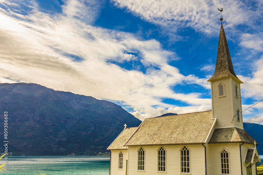 Wooden church in Nes village, Norway