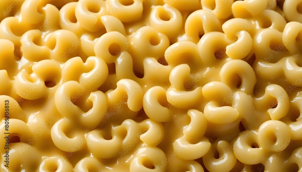 close-up of creamy mac and cheese, with a rich, golden-yellow sauce generously coating the perfectly cooked pasta. Melted cheese close-up of creamy mac and cheese, with a rich, golden-yellow sauce generously coating the perfectly cooked pasta. Melted cheese