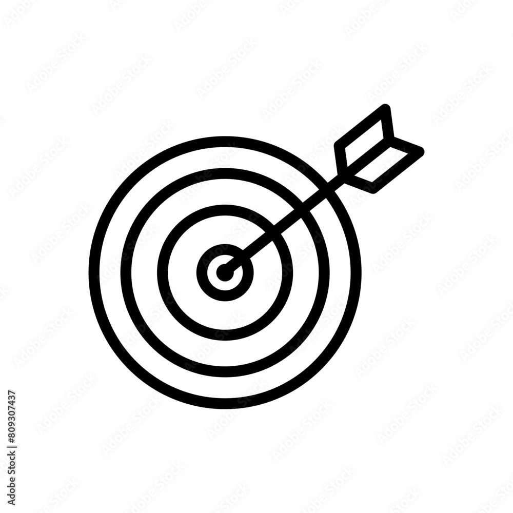 Target line icon. Achievement icon. Dart icon isolated on white background. Transparent background, minimalist symbol. Vector images Target line icon. Achievement icon. Dart icon isolated on white background. Transparent background, minimalist symbol. Vector images
