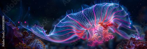 Bioluminescent Beauty: A Glimpse of Unique Marine Life in the Mysterious Deep Sea © Troy