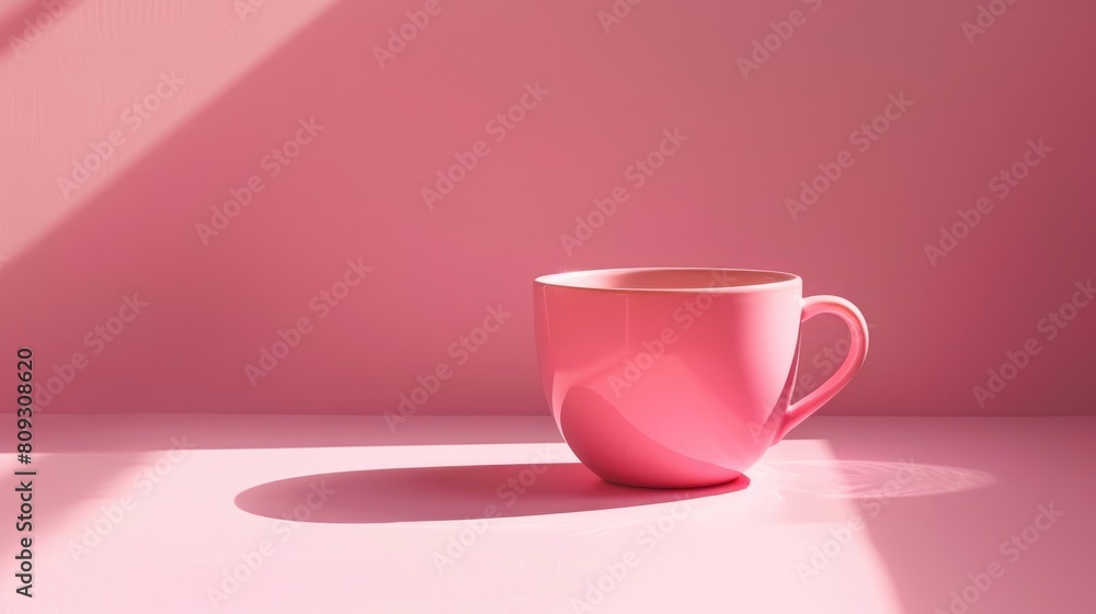 Pink cup against pink backdrop Pink cup against pink backdrop