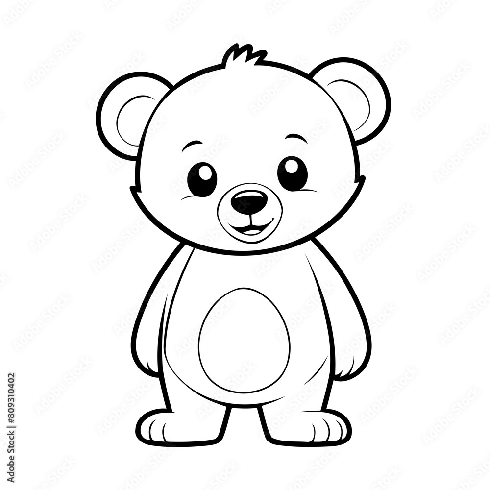 Vector illustration of a cute Bear drawing for children page Vector illustration of a cute Bear drawing for children page