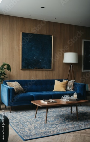 modern living room with pool