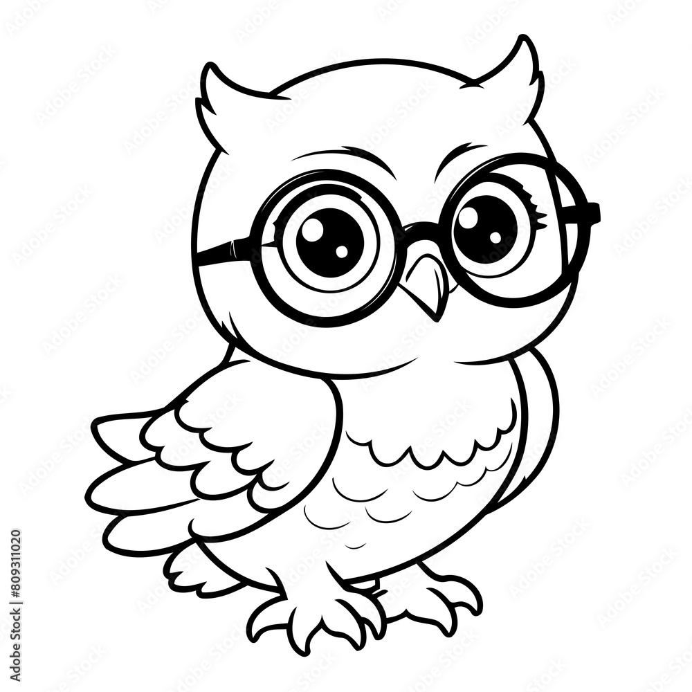 Vector illustration of a cute Owl doodle for toddlers coloring activity Vector illustration of a cute Owl doodle for toddlers coloring activity