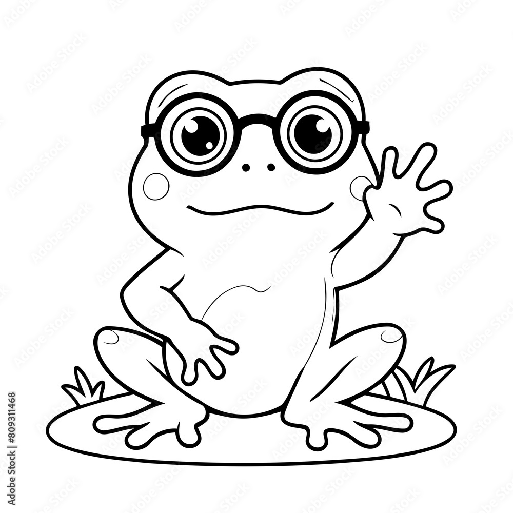 Cute vector illustration Frog drawing for toddlers book Cute vector illustration Frog drawing for toddlers book