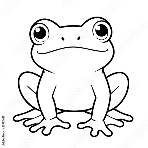 Vector illustration of a cute Frog drawing for children page