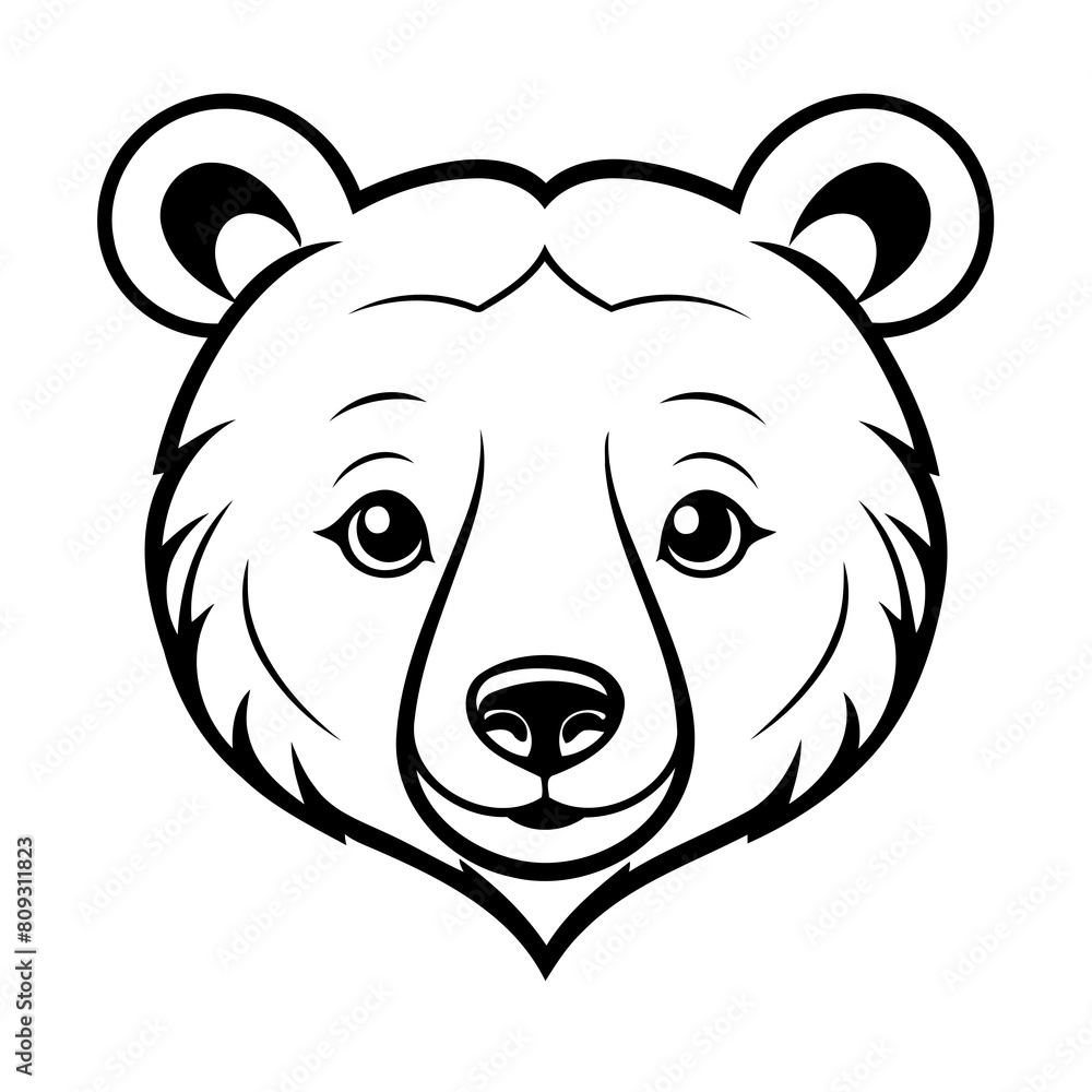 Cute vector illustration bear drawing for kids page Cute vector illustration bear drawing for kids page
