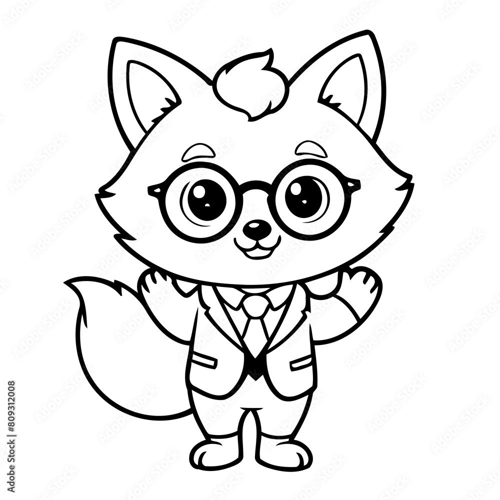 Simple vector illustration of Fox hand drawn for toddlers Simple vector illustration of Fox hand drawn for toddlers