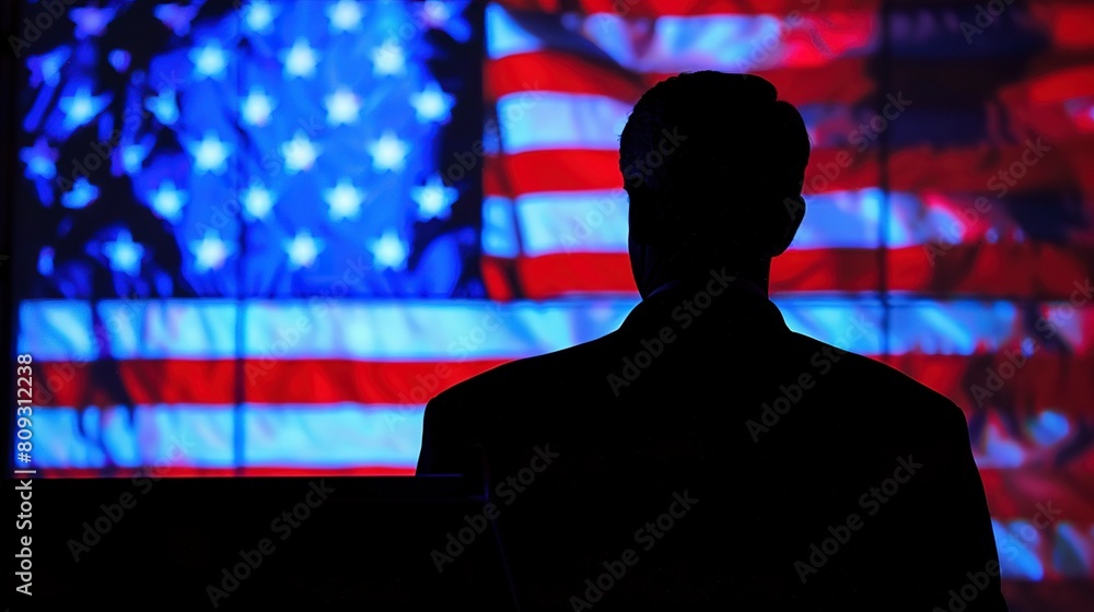 Presidential election campaign silhouette
