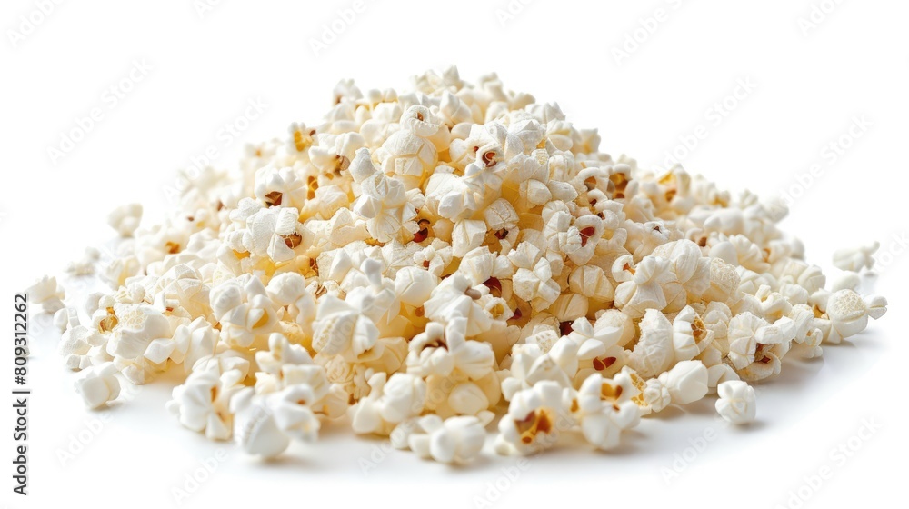Pile of uncooked popcorn on a white background Pile of uncooked popcorn on a white background
