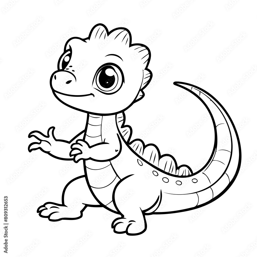 Vector illustration of a cute Lizard doodle colouring activity for kids Vector illustration of a cute Lizard doodle colouring activity for kids