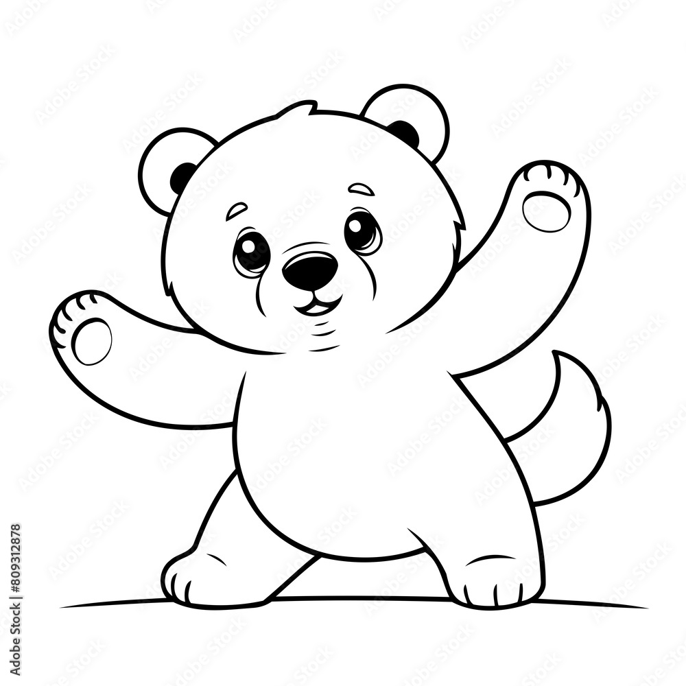 Vector illustration of a cute Bear doodle for toddlers coloring activity Vector illustration of a cute Bear doodle for toddlers coloring activity