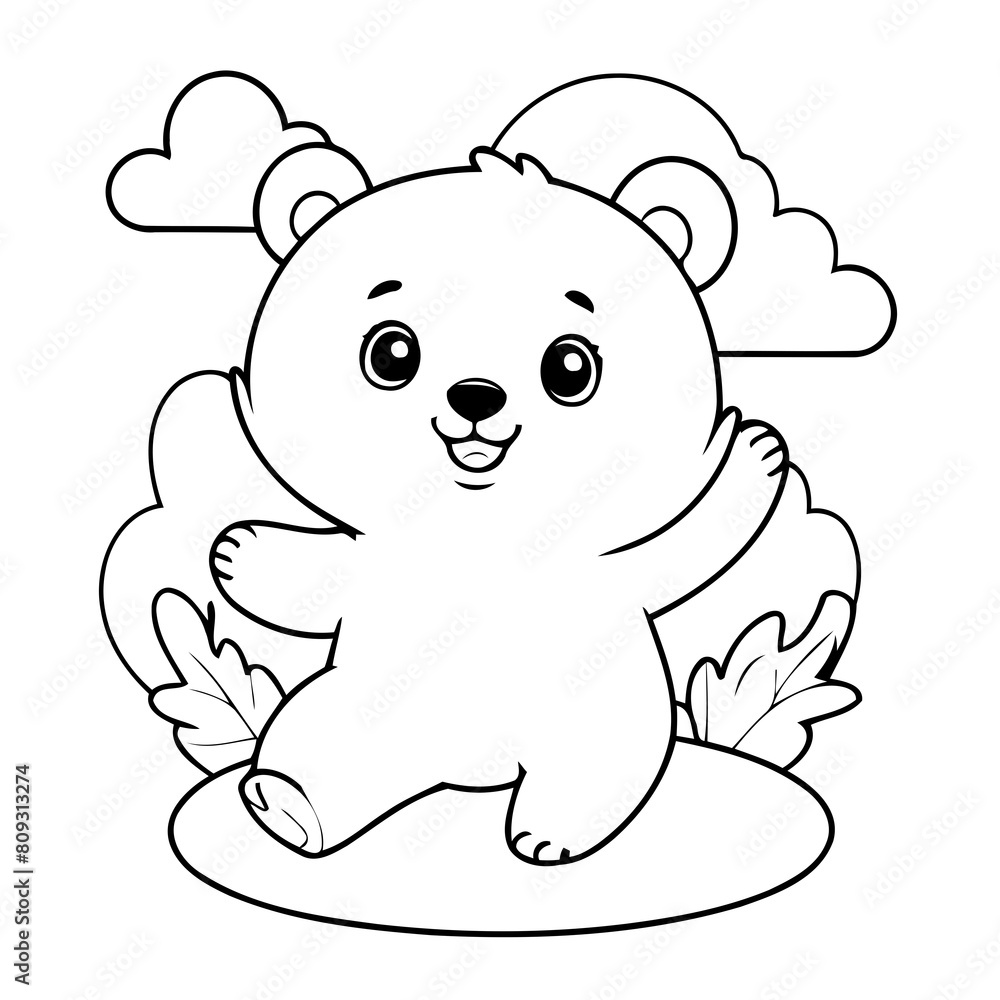Cute vector illustration Bear drawing for children page Cute vector illustration Bear drawing for children page