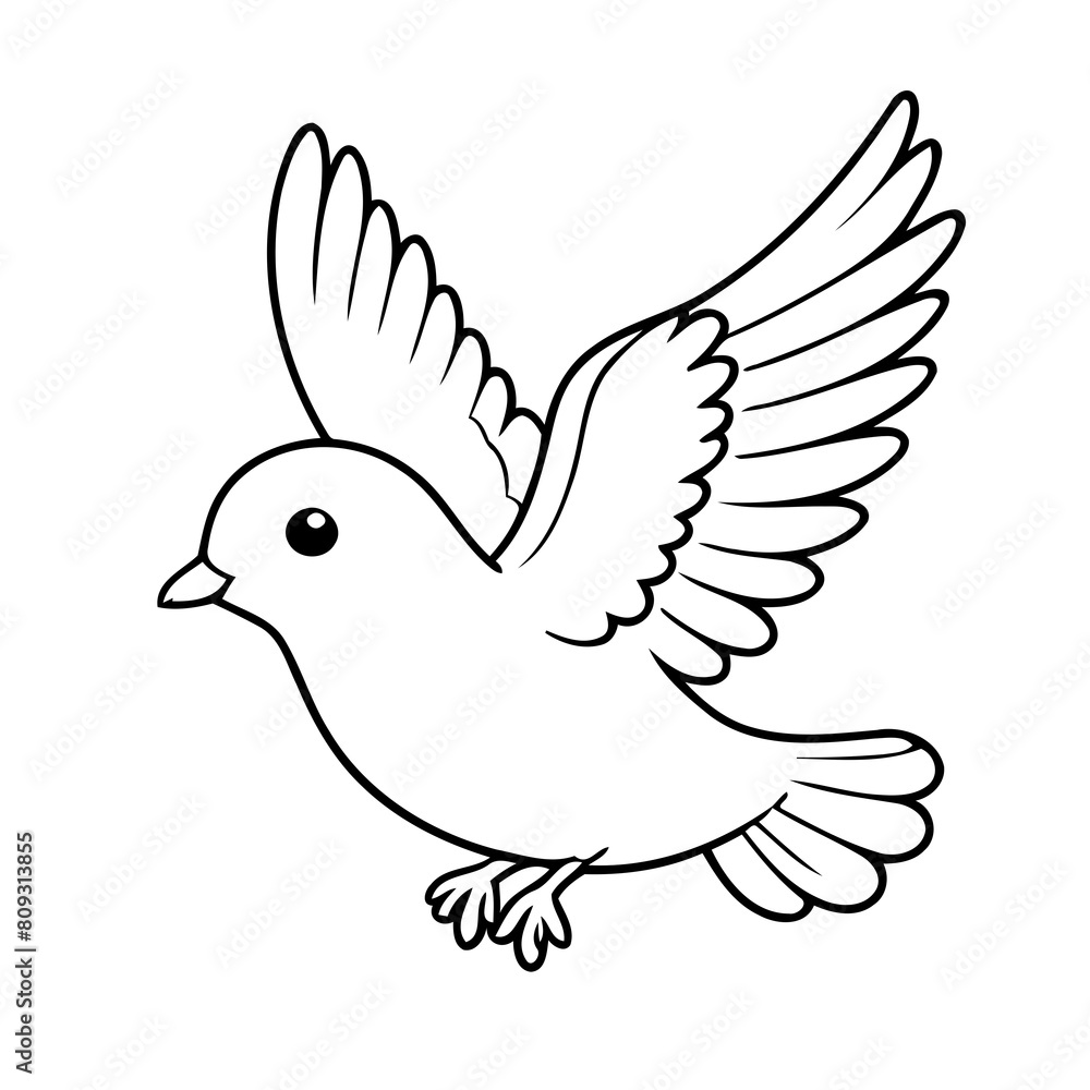 Cute vector illustration Flying doodle for kids colouring page Cute vector illustration Flying doodle for kids colouring page