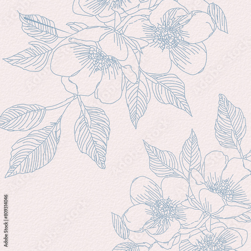 Delicate watercolor botanical digital paper floral