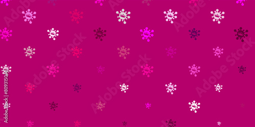 Light pink vector template with flu signs.