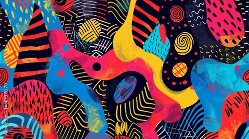 Tribal-Inspired Vibrant Abstract Patterns