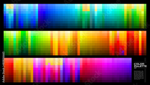 Collection of bright color palette design
