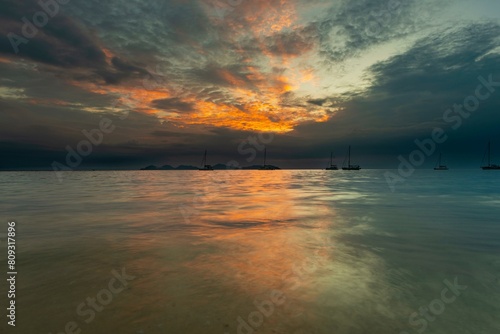 Sunset, Koh Mook Island, Andaman Sea, Thailand, Southeast Asia, Asia photo