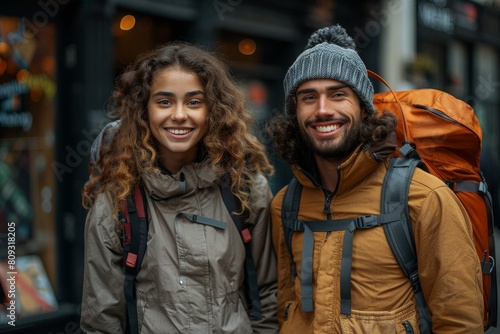 A couple of young backpackers traveling © FrankBoston