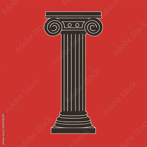 Classical ancient Greek Roman column icon architectural symbol