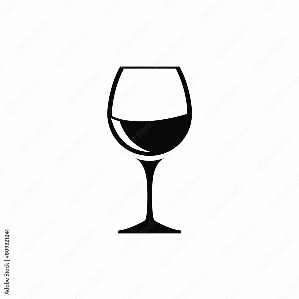 Silhouette of a wine glass with liquid on a white background. Silhouette of a wine glass with liquid on a white background.