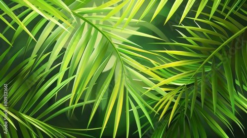 Tropical palm leaves green nature illustration print and design elements summer concept