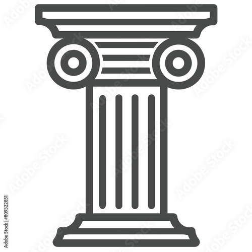 Outline of a classical Ionic column with intricate capital details.