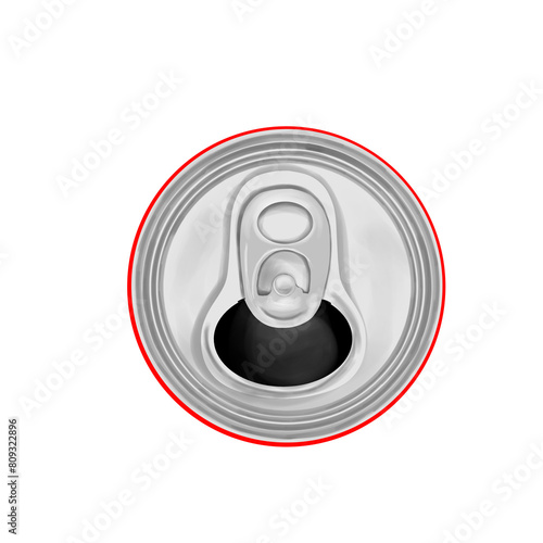 illustration of a soda can, top view
