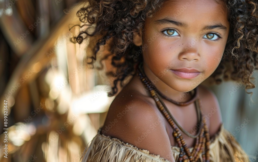 A close-up view of a child with curly hair, highlighting the distinct texture and shape of their natural curls A close-up view of a child with curly hair, highlighting the distinct texture and shape of their natural curls