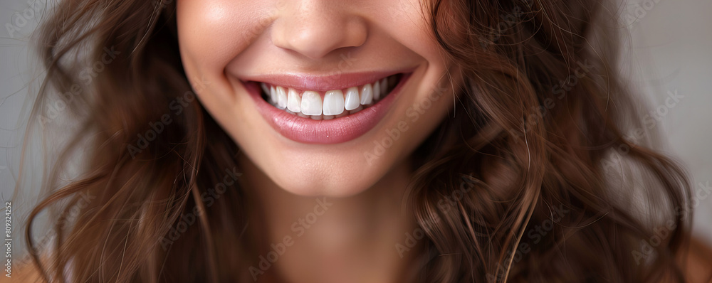 A detail of the white and healthy teeth young beutiful brunette woman . A detail of the white and healthy teeth young beutiful brunette woman .
