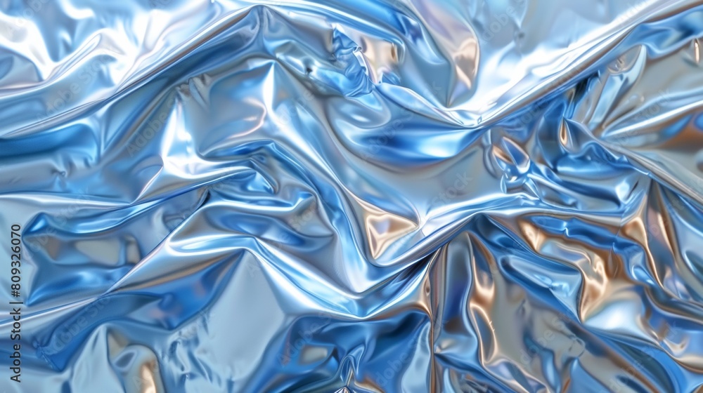 A close up of a shiny blue fabric with some gold, AI A close up of a shiny blue fabric with some gold, AI