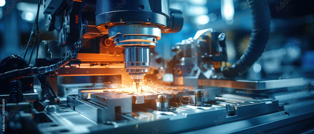 Metalworking CNC Milling Machine. AI Generated Image