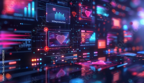 Abstract shapes and lines come together to form a technology-themed background.