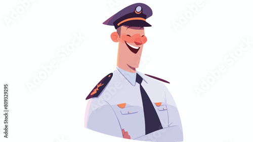 Smiling civilian aircraft pilot aircrew captain avi photo