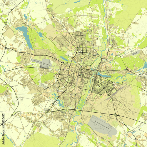 Pozna   Poland map poster art