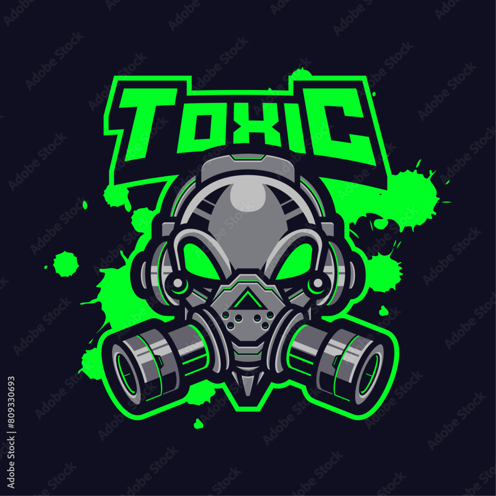 gas mask skull gaming toxic logo gas mask skull gaming toxic logo