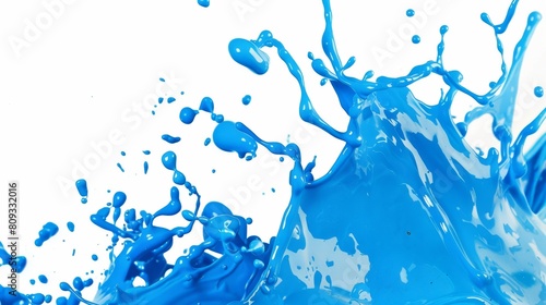 Blue paint with splashes