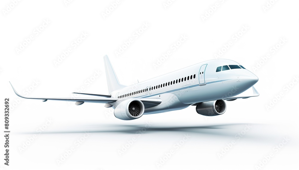 airplane cartoon illustration render isolated on white travel trip flight vacation