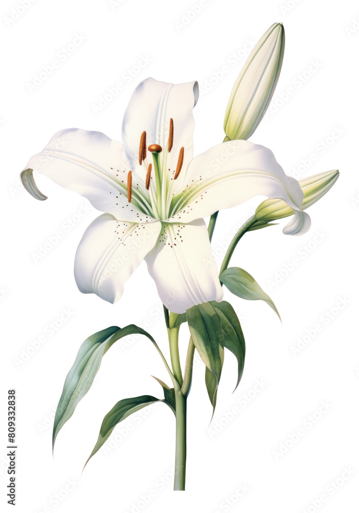 PNG A white lily flower blossom plant. PNG A white lily flower blossom plant.