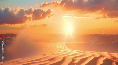 suasana matahari terbenam di padang pasir. 4k video photo