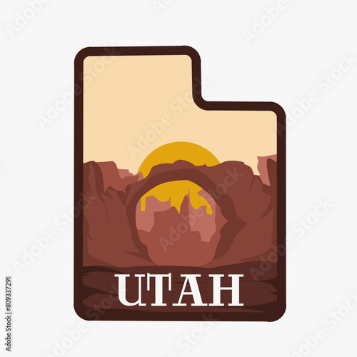 vector of arches mational park, utah state, perfect for print, appare, sticker, etc