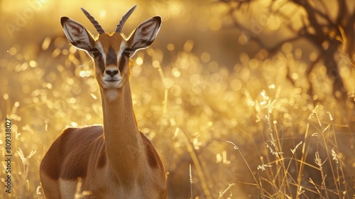 Closeup shot of a beautiful thompson's gazelle, aesthetic look photo
